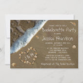 Invitation Seashell Heart Beach Bachelorette Party (Devant)
