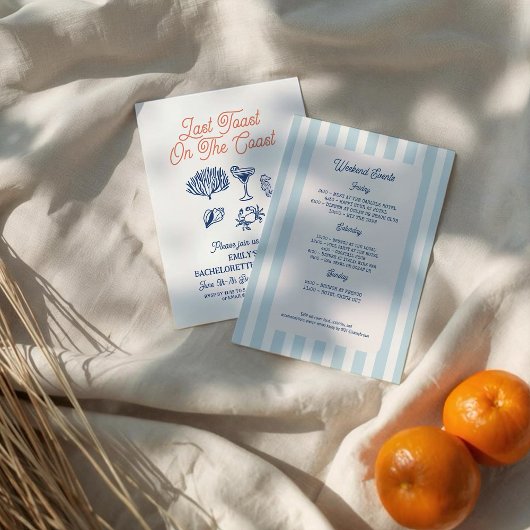 Invitation Seashell Last toast coast Bachelorette Weekend