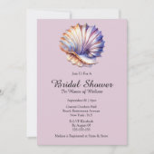 Invitation Seashell mer nautique nuptiale douche rose blanc (Devant)