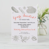Invitation Seashell Soft Antique Art Beach Shops (Debout devant)