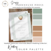 Invitation Seashell Watercolor Minimalist Beach Wedding