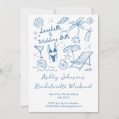 Invitation Seashells and wedding bells Bachelorette weekend (Devant)