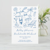 Invitation Seashells and wedding bells Bachelorette weekend (Debout devant)