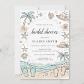 Invitation Seashells and Wedding Bells Beach Bridal Shower (Devant)
