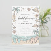 Invitation Seashells and Wedding Bells Beach Bridal Shower (Debout devant)