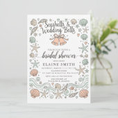 Invitation Seashells and Wedding Bells Beach Bridal Shower (Debout devant)