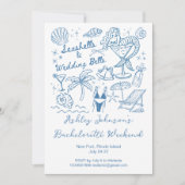 Invitation Seashells and wedding bells mermaid Bachelorette (Devant)