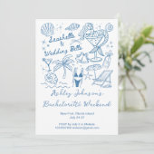 Invitation Seashells and wedding bells mermaid Bachelorette (Debout devant)