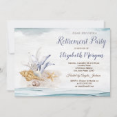 Invitation Seashells Beach Retirement Party (Devant)
