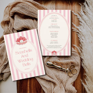 Invitation Seashells & cloches mariages itinéraire de la bach