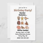 Invitation Seashells Hard Outside Soft Inside Birthday Party (Devant)