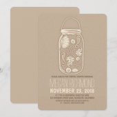 Invitation Seashells mason jar plage nuptiale douche invitati (Devant / Derrière)