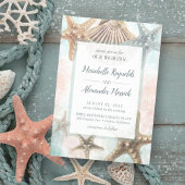 Invitation Seashells Starfish Plage tropicale Mariage
