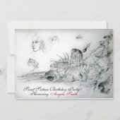 Invitation SEASHELLS SWEET SIXTEEN PARTY, Ruby Monogram Gold (Devant)