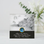 Invitation SEASHELLS SWEET SIXTEEN PARTY Sapphire Monogramme (Debout devant)