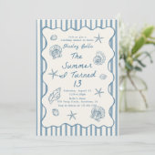 Invitation Seashells The Summer I Turned Thirteen Birthday (Debout devant)