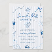 Invitation Seashells & Wedding Bells Hand Drawn Bachelorette (Devant)