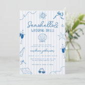 Invitation Seashells & Wedding Bells Hand Drawn Bachelorette (Debout devant)