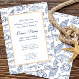 Invitation Seashore Event at Coastal Resort or Restaurant
