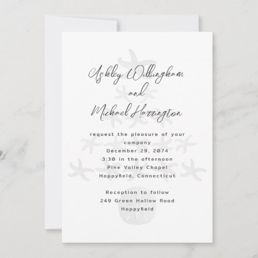 Invitation Seaside Christmas Tree Mariage blanc (Devant)