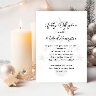 Invitation Seaside Christmas Tree Mariage blanc