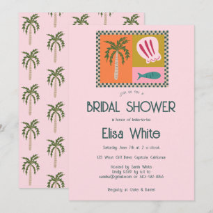 Invitation Seaside Soiree Fête des mariées Moderne Cute CUSTO