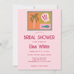 Invitation Seaside Soiree Fête des mariées Moderne Cute CUSTO