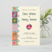 Invitation Seaside Soiree Modern Cute CUSTOM QR Mariage (Debout devant)