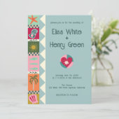 Invitation Seaside Soiree Modern Cute CUSTOM QR Mariage (Debout devant)