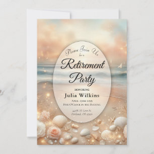 Invitation Seaside Sparkle et Sunset Dreams Retraite Party