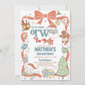 Invitation Season TWO be jolly boy Christmas 2nd birthday. (Devant)