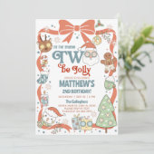 Invitation Season TWO be jolly boy Christmas 2nd birthday. (Debout devant)