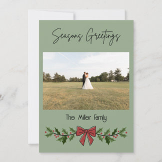 Invitation Seasons Greeting Garland and Mistletoe