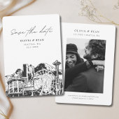 Invitation Seattle Save the Date Skyline Downtown Mariage