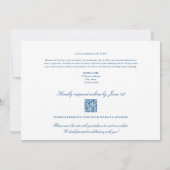 Invitation Seattle Tout-en-un Code QR RSVP Mariage Bleu (Dos)