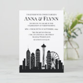 Invitation Seattle Washington City Skyline Wedding Party (Debout devant)