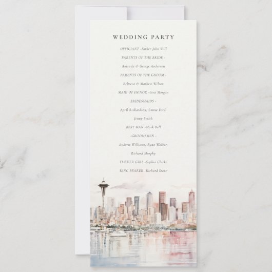 Invitation Seattle Washington Landscape Wedding Program (Dos)