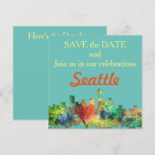 INVITATION SEATTLE WASHINGTON SKYLINE SP - (Devant / Derrière)
