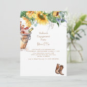 Invitation Seau de bottes de cou de tournesol de Fiançailles  (Debout devant)