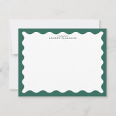 Invitation Seaweed Green Wavy Frame Note Card (Devant)