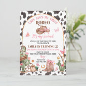 Invitation Second Rodeo Bows Pink Cowgirl Anniversaire (Debout devant)
