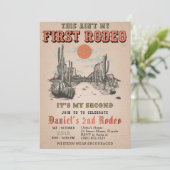 Invitation Second Rodeo Cow-boy d'un rodéo de l'Ouest Ce n'es (Debout devant)