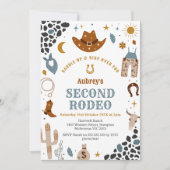 Invitation Second Rodeo Cowboy Western 2nd Birthday (Devant)