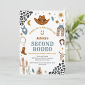 Invitation Second Rodeo Cowboy Western 2nd Birthday (Debout devant)