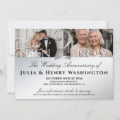 Invitation Second Wedding Anniversary Silver Then Now  (Devant)