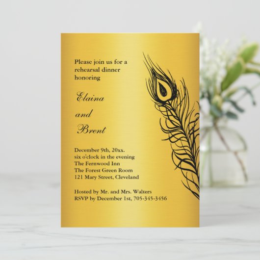 Invitation Secouer vos plumes de la queue Répétition Diner or (Debout devant)