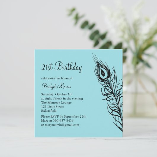 Invitation Secouer vos plumes de queue 21e anniversaire Invit (Debout devant)