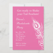 Invitation Secouer vos plumes de queue Bachelorette (fuchsia) (Devant)
