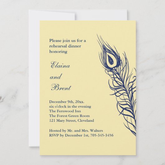 Invitation Secouer vos plumes de queue Dîner de répétition ja (Devant)