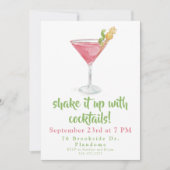 Invitation Secouez les choses avec des cocktails aquarelle Co (Devant)